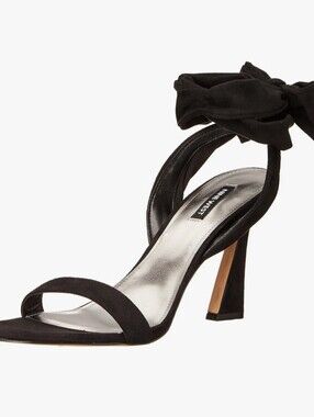 New Nine West Kelsie 2 Black Strappy High Heel Sandals with Ankle Wrap Size 9